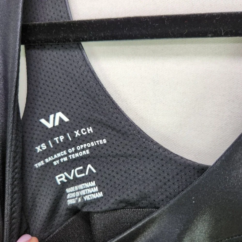 RVCA Sports Bra Adults XS Slick Black Matte Shine Womens New - Picture 6 of 10